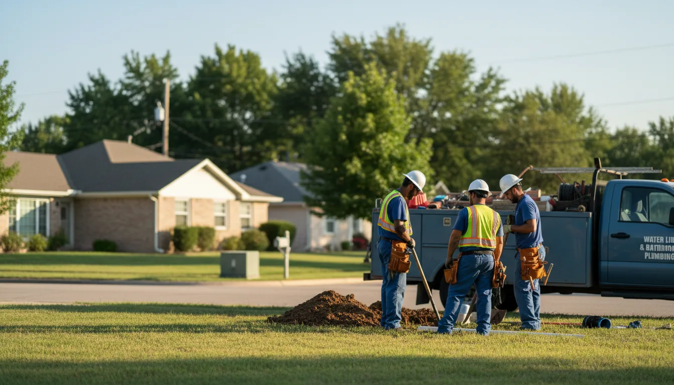 Residential water line and bathroom plumbing service in Columbus Junction, IA